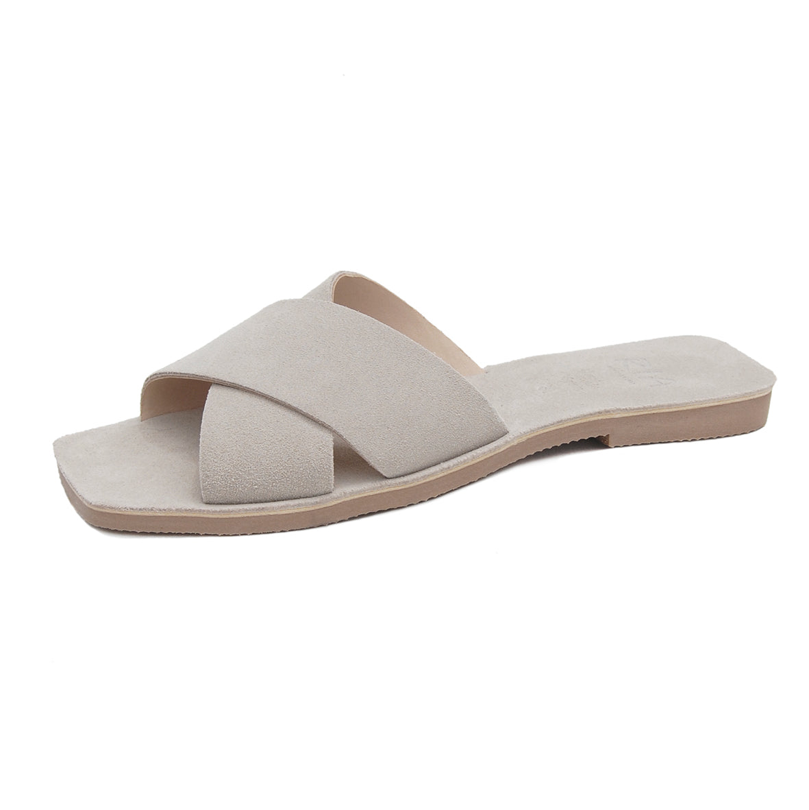 off white slide in nubuk leather