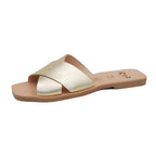 Eterna Spanish Leather Slide in Bubbly Gold
