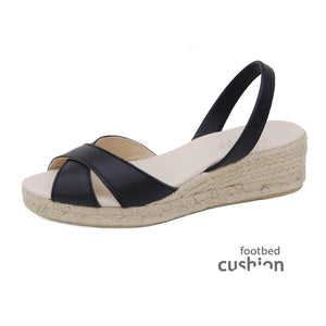Loretta Low Jute Wedge Espadrilles in Black