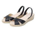 Loretta Low Jute Wedge Espadrilles in Black