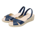 Loretta Low Jute Wedge Espadrilles in Navy