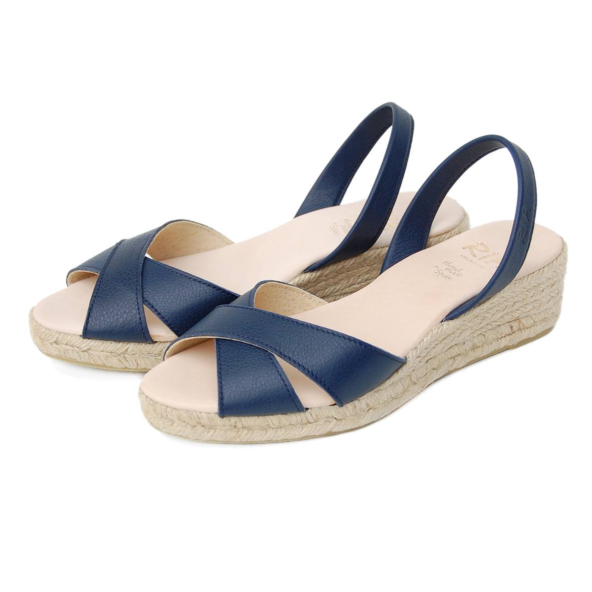 Loretta Low Jute Wedge Espadrilles in Navy