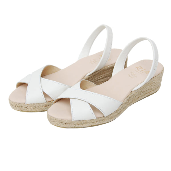 Loretta Low Jute Wedge Espadrilles in White