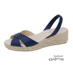 Loretta Low Jute Wedge Espadrilles in Navy