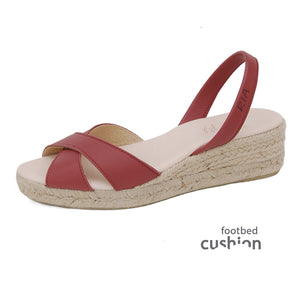 Loretta Low Jute Wedge Espadrilles in Red