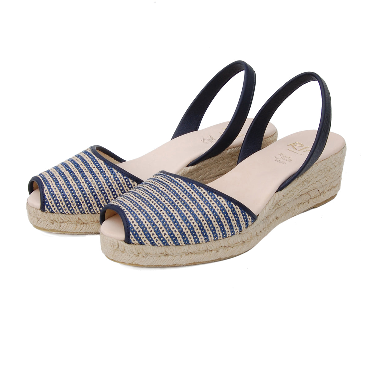 Palma Low Jute Wedge Espadrilles in Navy