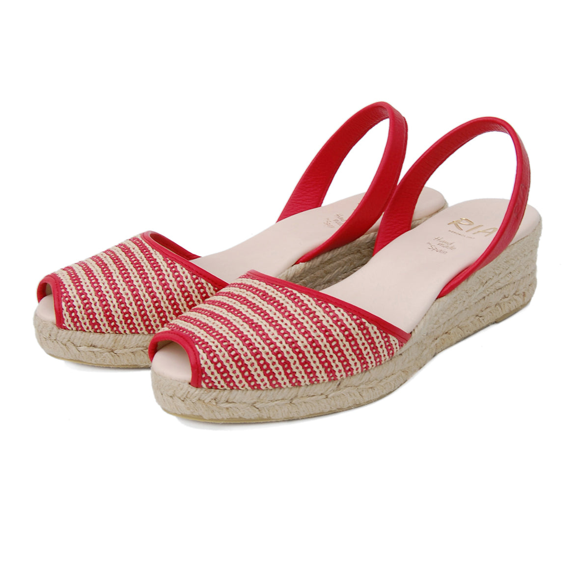 Palma Low Jute Wedge Espadrilles in Red