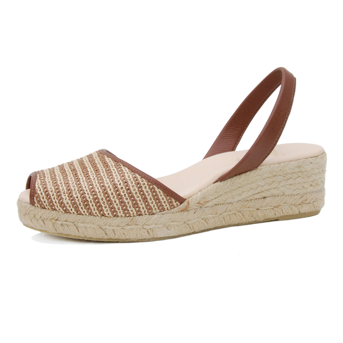 Spanish Sandals Espadrilles Jute Wedges Cream and Brown Colour