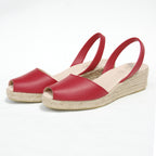 Prado Low Jute Wedge Espadrilles in Red