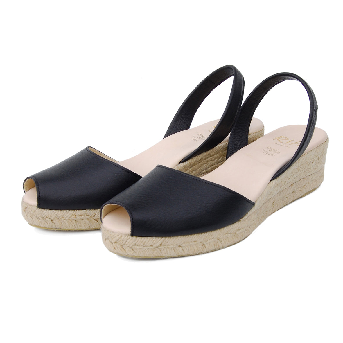 Prado Low Jute Wedge Espadrilles in Black