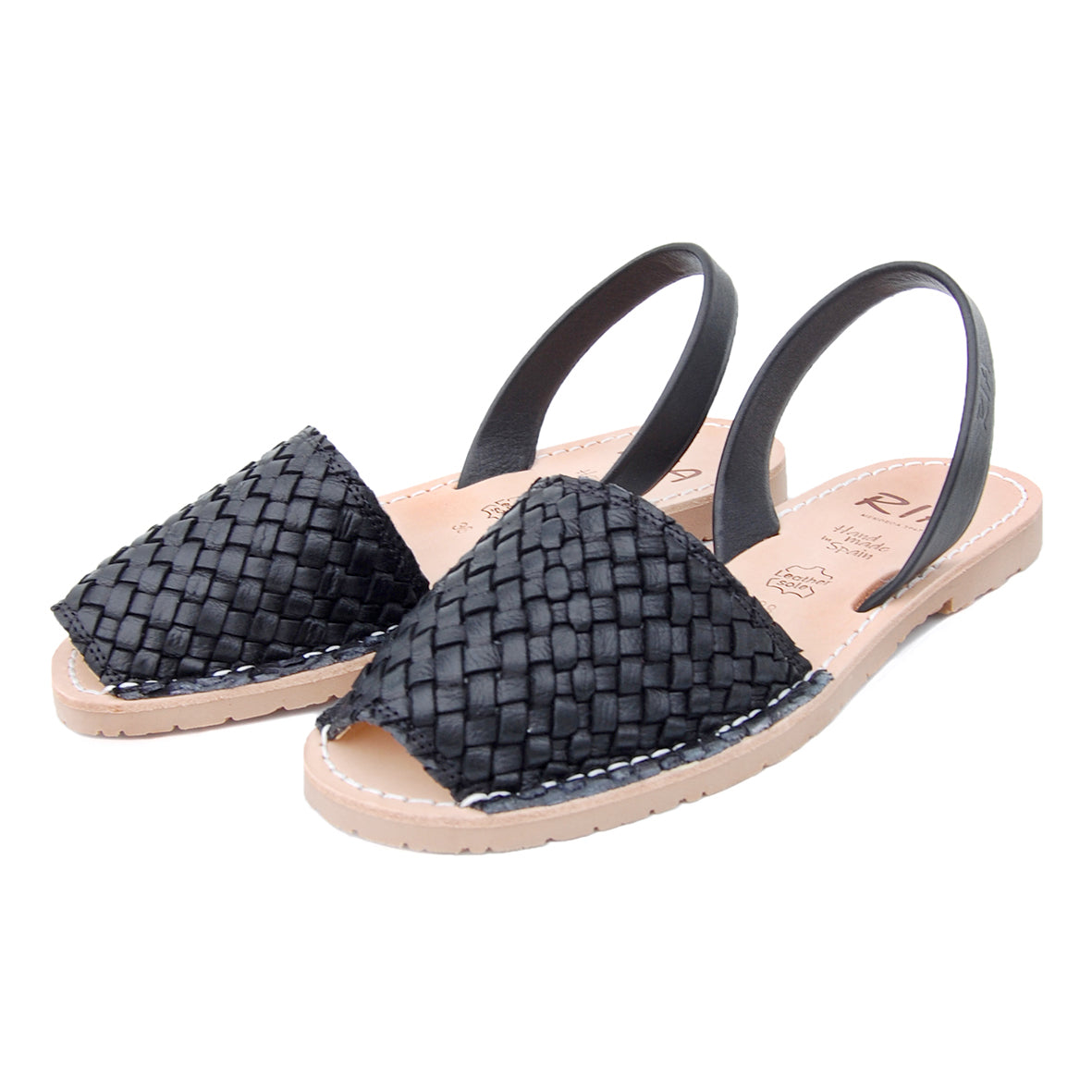 Viva Avarcas Braided Sandals in Black