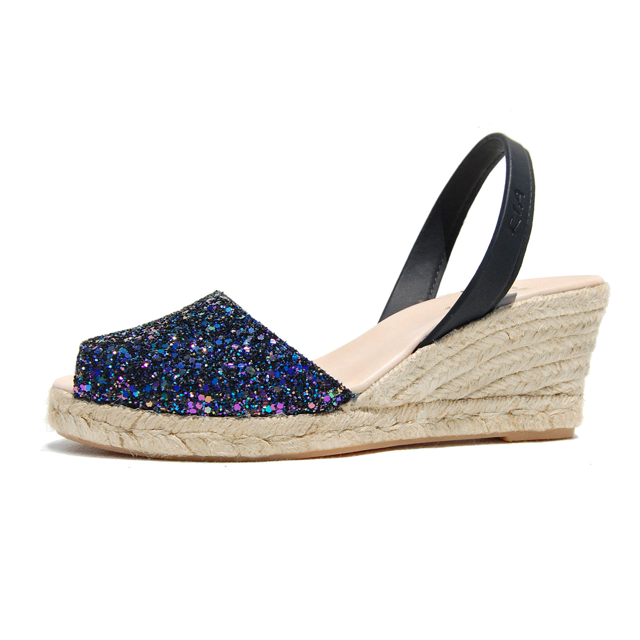 Avarcas Glitter Wedge Espadrilles Lluna in Opal