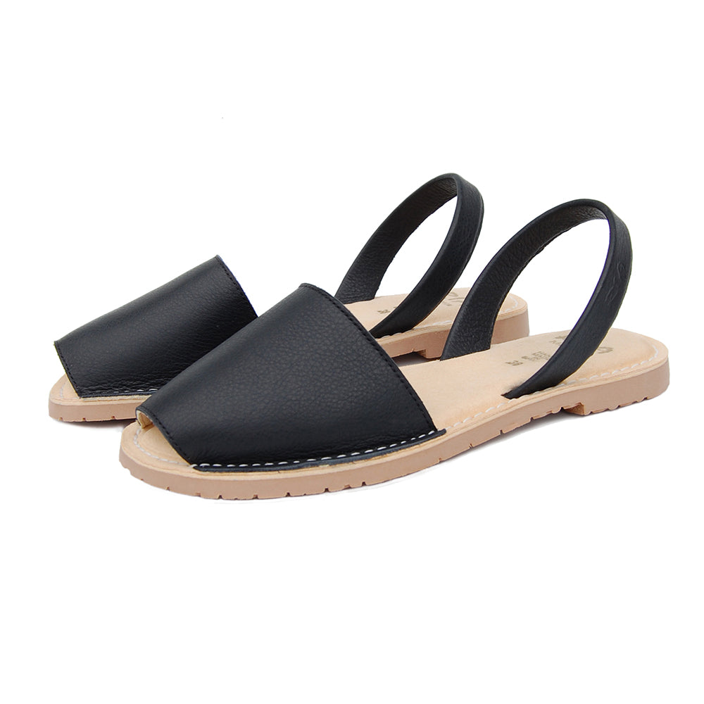 Avila Cushioned Avarcas Sandals in Black