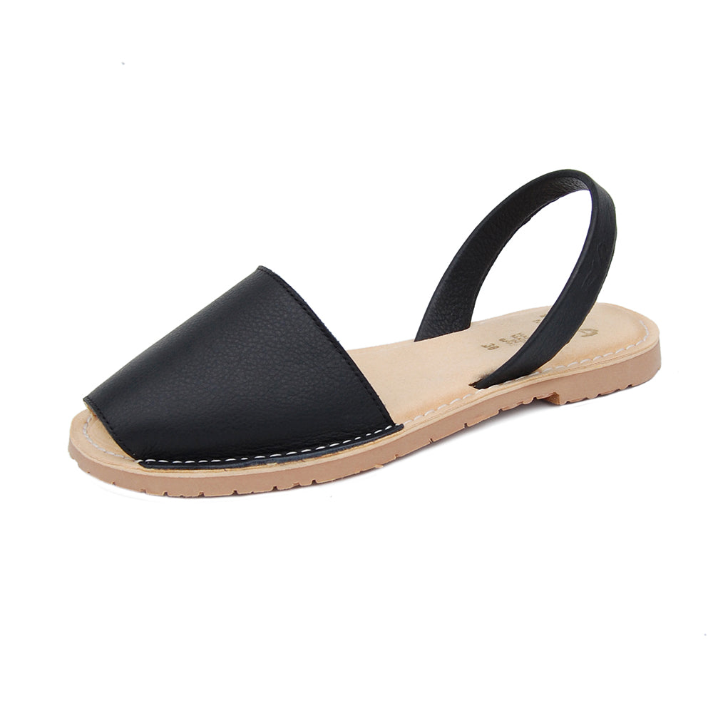 Avila Cushioned Avarcas Sandals in Black