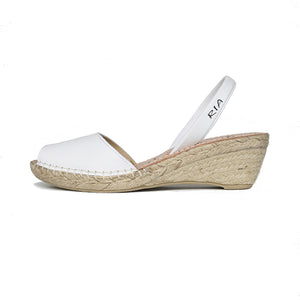 White Espadrilles Sandals with Jute Wedge