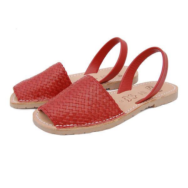 Avarcas Spanish Sandals Red Leather