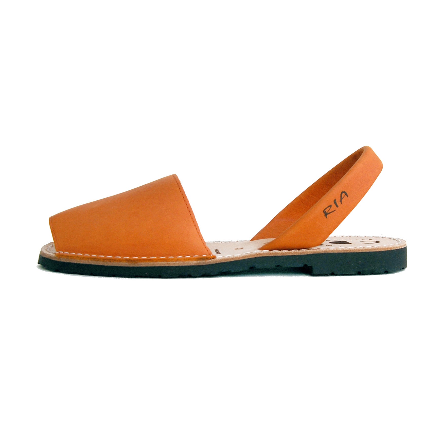 Orange shoe from Spain, Avarcas Palma Menorca