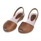 Avarcas Cork Wedge Cardona in Chestnut Tan