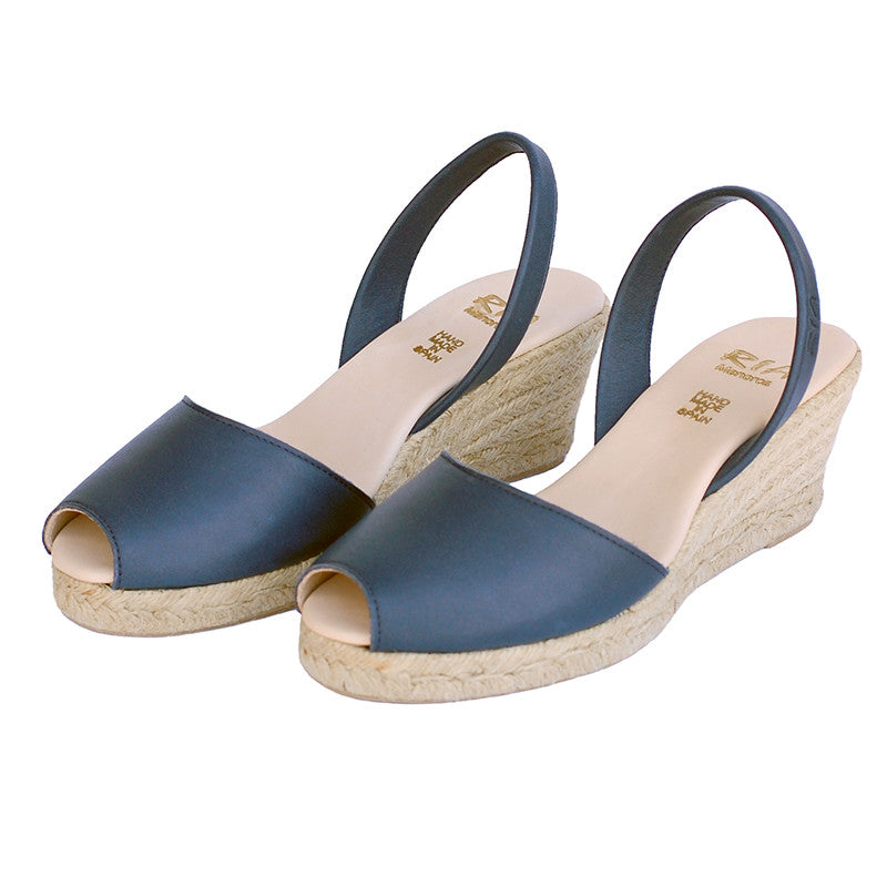 Avarcas Wedge Espadrilles Foro in Navy