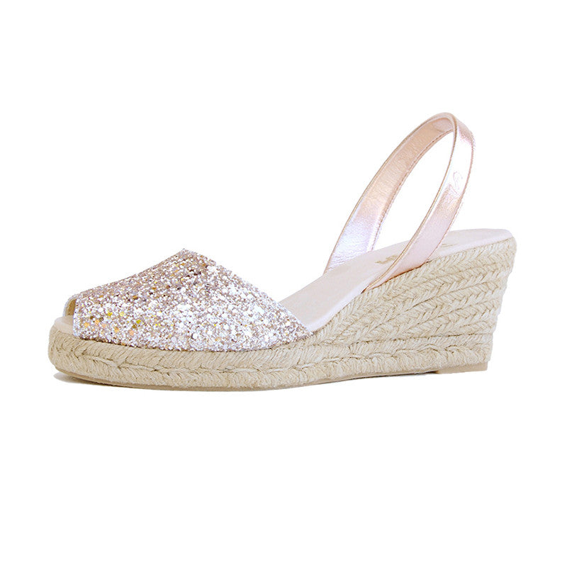 Ria Menorca Australia Avarcas Menorquinas Menorcan Sandals Rose Gold Glitter Glittershoes