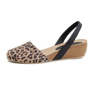Avarcas Cork Wedge Cardona in Leopard