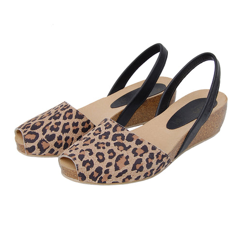 Avarcas Cork Wedge Cardona in Leopard