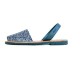 Joan Glitter Menorcan Avarcas Sandals in Charcoal Gunmetal
