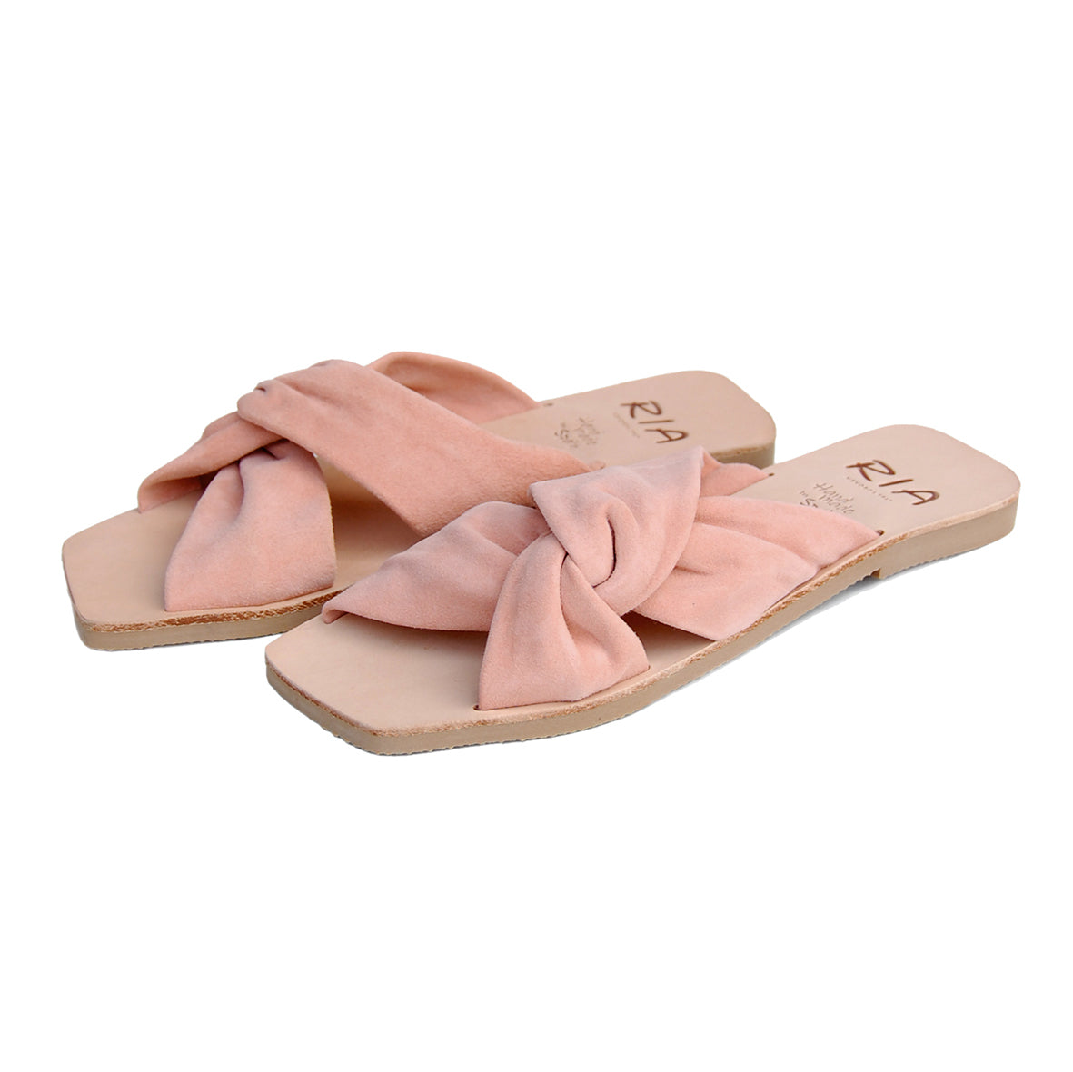 Thalia Spanish Leather Slide in Apricot