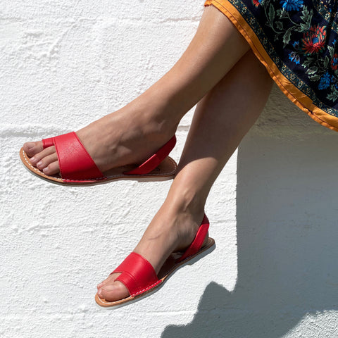 Costa Avarcas Menorcan Sandals in Cherry