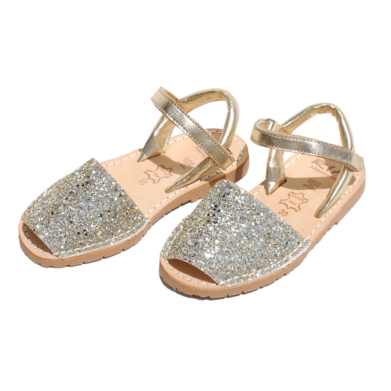 Ria Menorcan Avarcas Girls Kids Glitter Sandals